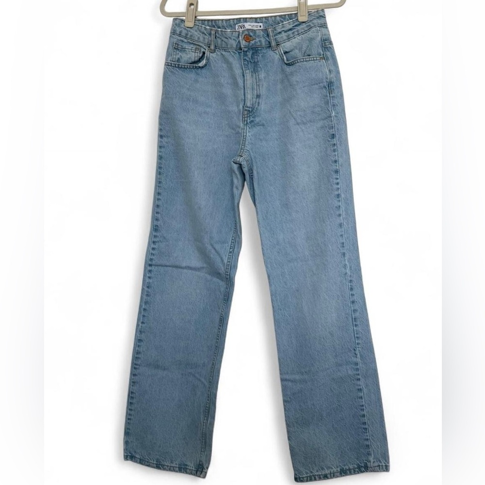 Zara Light Blue Straight Leg Jeans